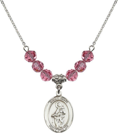 St. Jane of Valois Birthstone Necklace | 3/4 inch | 6mm Beads