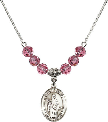 Saint Amelia Birthstone Necklace | 3/4 inch | 6mm Beads