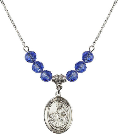 St. Dymphna Birthstone Necklace | 3/4 inch | 6mm Beads