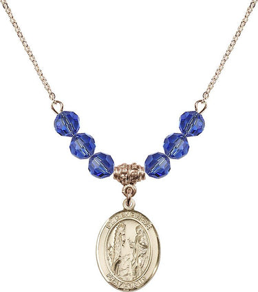 St. Genevieve Birthstone Necklace | 3/4 inch | 6mm Beads