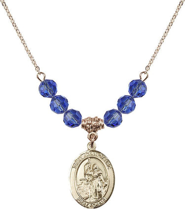 Saint Joan of Arc Birthstone Necklace | 3/4 inch | 6mm Beads