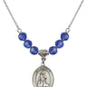 Saint Rachel Birthstone Necklace | 3/4 inch | 6mm Beads  Sapphire Sterling Silver