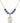 Saint Angela Merici Birthstone Necklace | 3/4 inch | 6mm Beads  Sapphire Sterling Silver