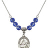 Saint Catherine of Sweden Birthstone Necklace | 3/4 inch | 6mm Beads  Sapphire Sterling Silver