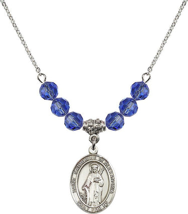 Saint Catherine of Alexandria Birthstone Necklace | 3/4 inch
