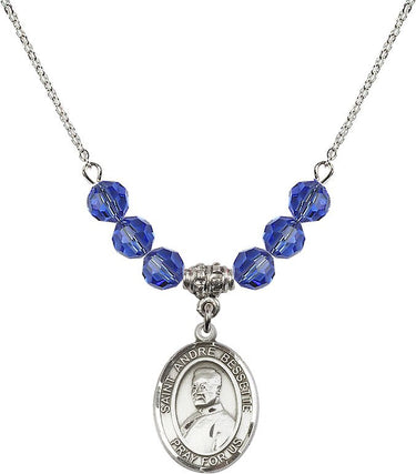 Saint Andre Bessette Birthstone Necklace | 3/4 inch | 6mm Beads