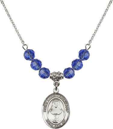 Saint Mary Mackillop Birthstone Necklace | 3/4 inch | 6mm Beads