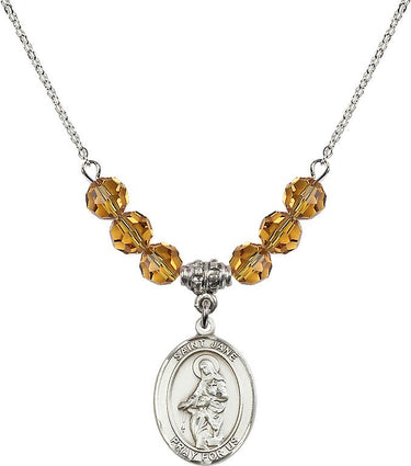 St. Jane of Valois Birthstone Necklace | 3/4 inch | 6mm Beads