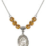 Saint Marie Magdalen Postel Birthstone Necklace | 3/4 inch | 6mm Beads  Topaz Sterling Silver