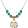 Our Lady of Guadalupe Birthstone Necklace | 3/4 inch | 6mm Beads  Zircon 14kt Gold Filled