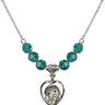Guardian Angel Birthstone Necklace | 5/8 inch | 6mm Beads  Zircon Sterling Silver