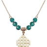 Cross Birthstone Necklace | 3/4 inch | 6mm Beads  Zircon 14kt Gold Filled