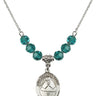 Saint Katharine Drexel Birthstone Necklace | 3/4 inch | 6mm Beads  Zircon Sterling Silver