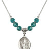 Saint Genevieve Birthstone Necklace | 3/4 inch | 6mm Beads  Zircon Sterling Silver
