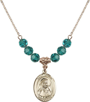 Saint Louise de Marillac Birthstone Necklace | 3/4 inch | 6mm Beads