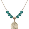 Saint Lazarus Birthstone Necklace | 3/4 inch | 6mm Beads  Zircon 14kt Gold Filled
