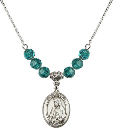Saint Martha Birthstone Necklace | 3/4 inch | 6mm Beads
