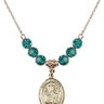 Saint Valentine of Rome Birthstone Necklace | 3/4 inch | 6mm Beads  Zircon 14kt Gold Filled