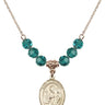 Saint Alphonsus Birthstone Necklace | 3/4 inch | 6mm Beads  Zircon 14kt Gold Filled