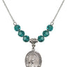 Saint Kateri Tekakwitha Birthstone Necklace | 3/4 inch | 6mm Beads  Zircon Sterling Silver
