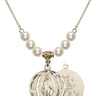 Miraculous Medal Crystal Necklace | 7/8 inch | 6mm Beads   14kt Gold Filled