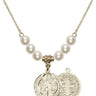 Saint Benedict Crystal Necklace | 5/8 inch | 6mm Beads   14kt Gold Filled
