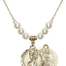 Saint Christopher Crystal Necklace | 7/8 inch | 6mm Beads   14kt Gold Filled