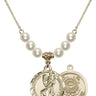 Saint Christopher Crystal Necklace | 7/8 inch | 6mm Beads   14kt Gold Filled