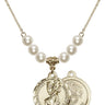 Saint Christopher Crystal Necklace | 7/8 inch | 6mm Beads   14kt Gold Filled