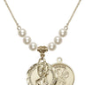 Saint Christopher Crystal Necklace | 7/8 inch | 6mm Beads   14kt Gold Filled