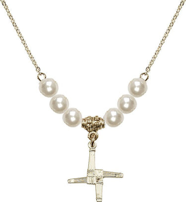 Saint Brigid of Ireland Cross Crystal Necklace | 5/8 inch | N31-0290