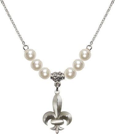 Collar de cristal Fleur de Lis | 1,9 cm | Cuentas de 6 mm | N31-0294