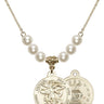 Saint Michael the Archangel Crystal Necklace | 7/8 inch | 6mm Beads   14kt Gold Filled