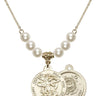 Saint Michael the Archangel Crystal Necklace | 7/8 inch | 6mm Beads   14kt Gold Filled
