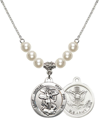 St. Michael Army Crystal Necklace | 7/8 inch | 6mm Beads