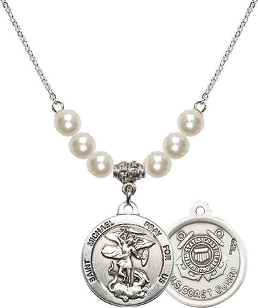 St. Michael Coast Guard Crystal Necklace | 7/8 inch | 6mm Beads