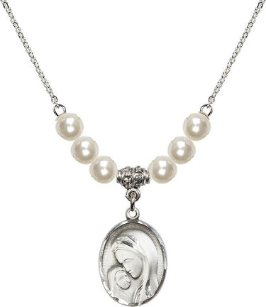 Women's Madonna Crystal Necklace | 3/4 inch | 6mm Beads