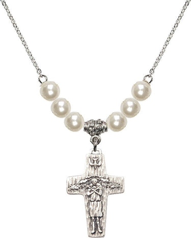 Papal Crucifix Crystal Necklace | 1 inch | 6mm Beads | N31-0569