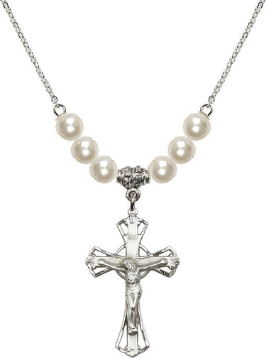 Crucifix Crystal Necklace for Women | 1 1/4 inch | N31-0659GF