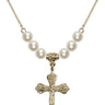 Crucifix Crystal Necklace | 1 inch | 6mm Beads   14kt Gold Filled