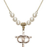 Cross Crystal Necklace | 1 1/8 inch | 6mm Beads   14kt Gold Filled