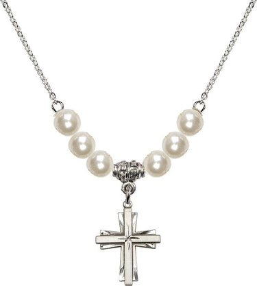 Women Cross Crystal Necklace | 3/4 inch | 6mm Beads