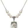 Saint Cecilia Crystal Necklace | 5/8 inch | 6mm Beads   Sterling Silver
