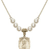Saint Christopher Crystal Necklace | 3/4 inch | 6mm Beads   14kt Gold Filled