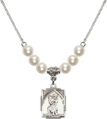 Collar de cristal de San Cristóbal | 1,9 cm | Cuentas de 6 mm | N31-0804C