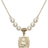 Saint Gerard Majella Crystal Necklace | 5/8 inch | 6mm Beads   14kt Gold Filled