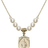 Infant of Prague Crystal Necklace | 3/4 inch | 6mm Beads   14kt Gold Filled