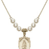 Saint Peregrine Crystal Necklace | 3/4 inch | 6mm Beads   14kt Gold Filled