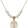 Saint Michael the Archangel Crystal Necklace | 5/8 inch | 6mm Beads   14kt Gold Filled