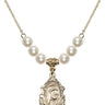 Saint Teresa of Calcutta Crystal Necklace | 3/4 inch | 6mm Beads   14kt Gold Filled